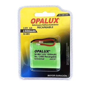 BATERIA RECARGABLE AA 3.6V 1500 MAH NI-MH PARA TELEFONO INALAMBRICO DH-1500-3.6V OPALUX 